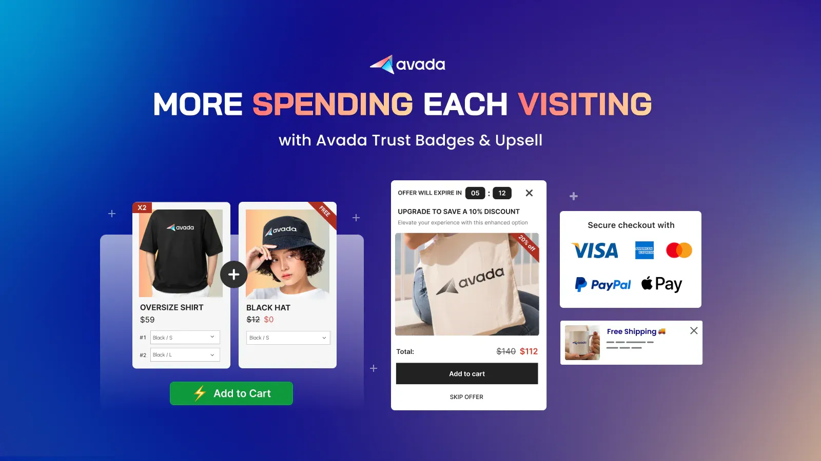 Avada Trust Badges & Upsell